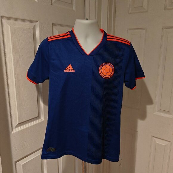 Colombia Away Jersey 2018/19 Adidas Blue Men's Size S Small Soccer Shirt - Picture 1 of 11